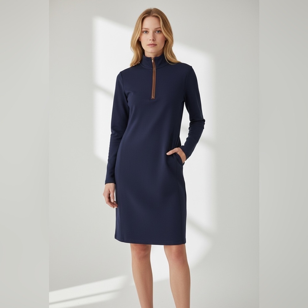 Lauren Ralph Lauren Lambskin Leather Knit Sheath Dress Sz 4